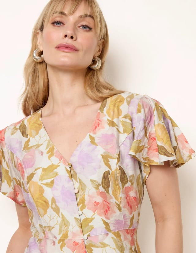 Blue Vanilla Floral Peplum Top - 3
