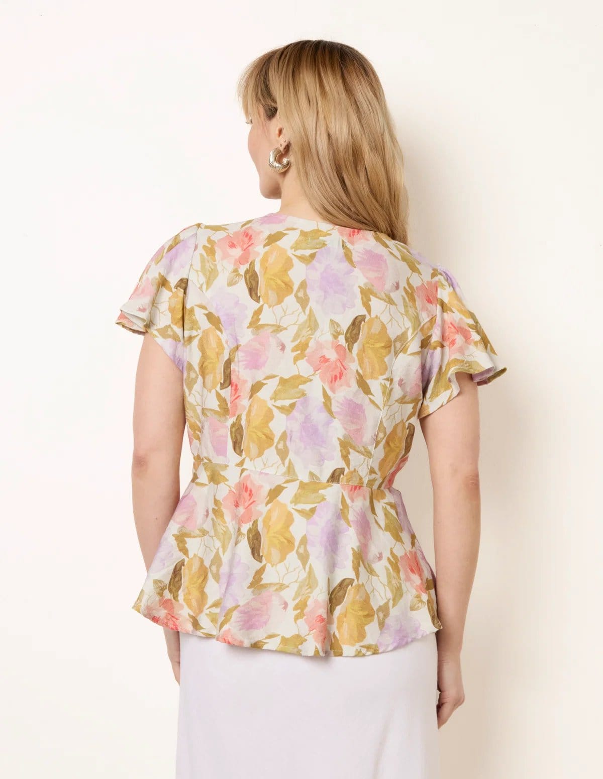 Blue Vanilla Floral Peplum Top - 4