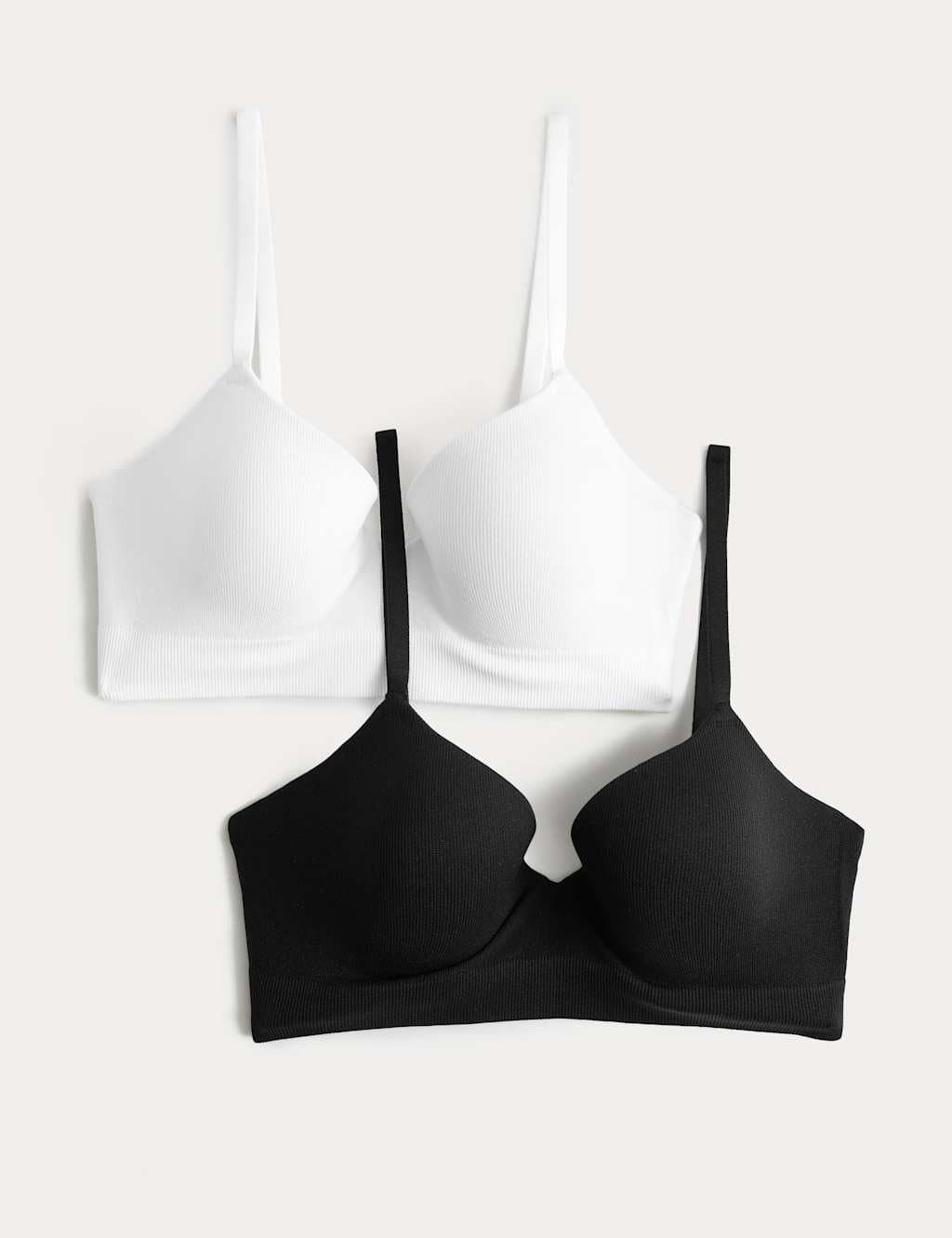 Marks & Spencer M&S 2 Pack Seamfree Wired Demi Cup Bras (A-E) Black Mix