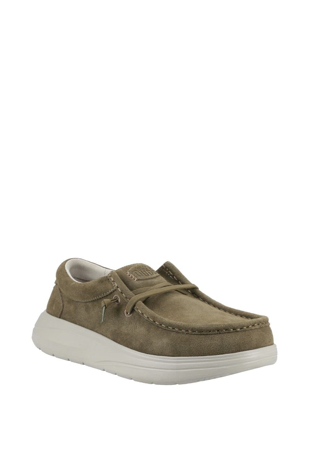 HEY DUDE Hey Dude Men's Wally X Suede Shoes in Dark Olive