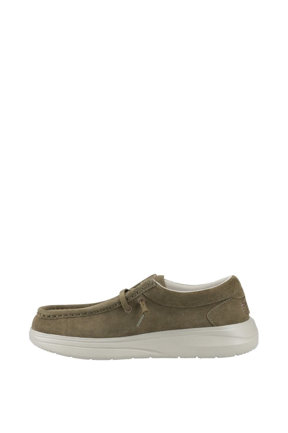 HEY DUDE Hey Dude Men's Wally X Suede Shoes in Dark Olive - 4