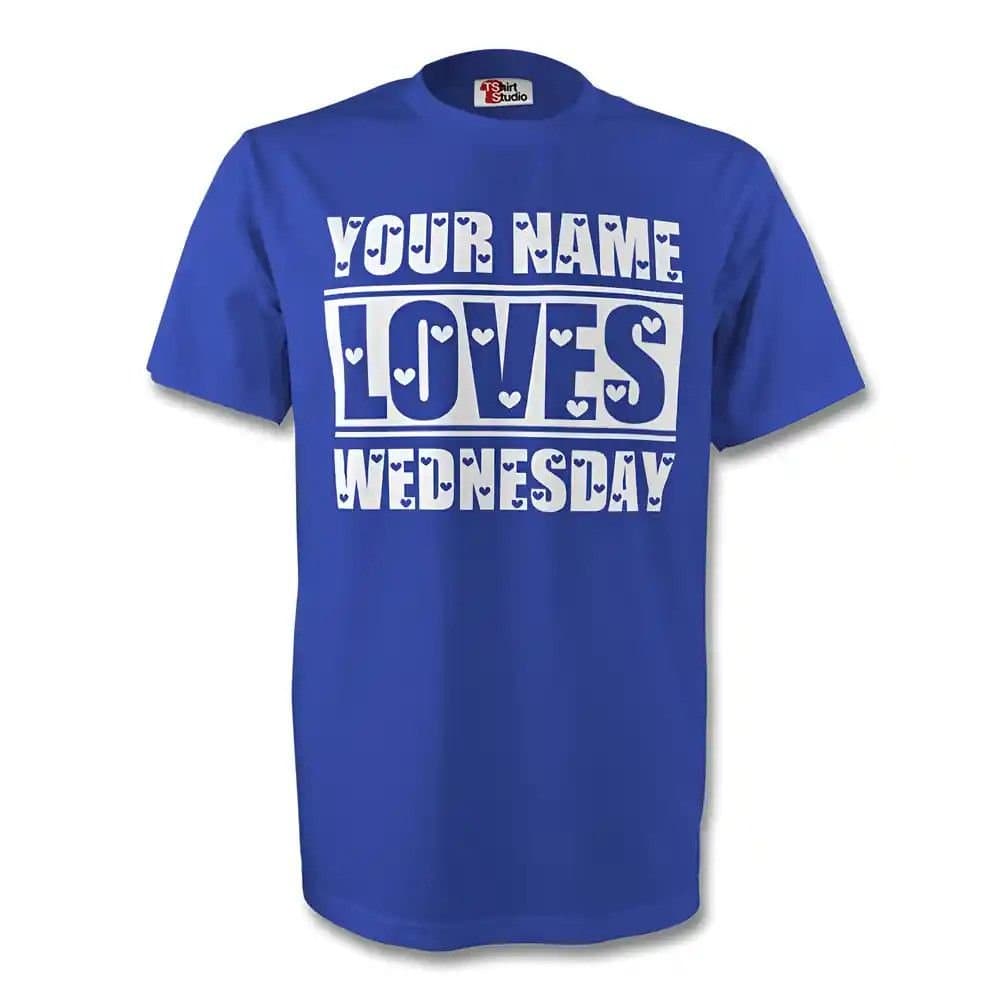Sheffield Wednesday FC Sheffield Wednesday FC Men's Your Name Loves Wednesday T-Shirt in Blue