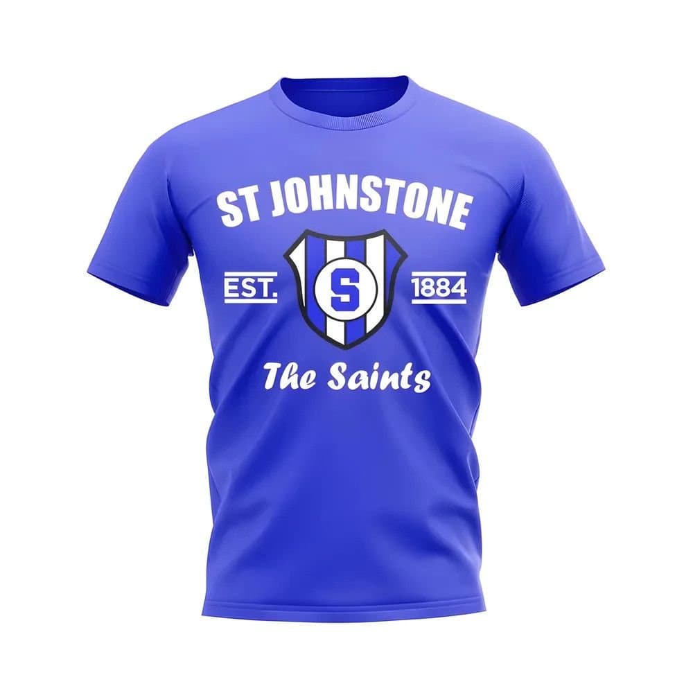 St Johnstone St Johnstone Men's Personalised Established Football T-Shirt Royal in Blue