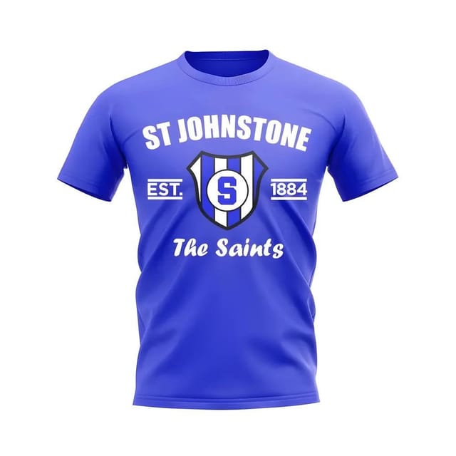 St Johnstone St Johnstone Men's Personalised Established Football T-Shirt Royal in Blue - 2