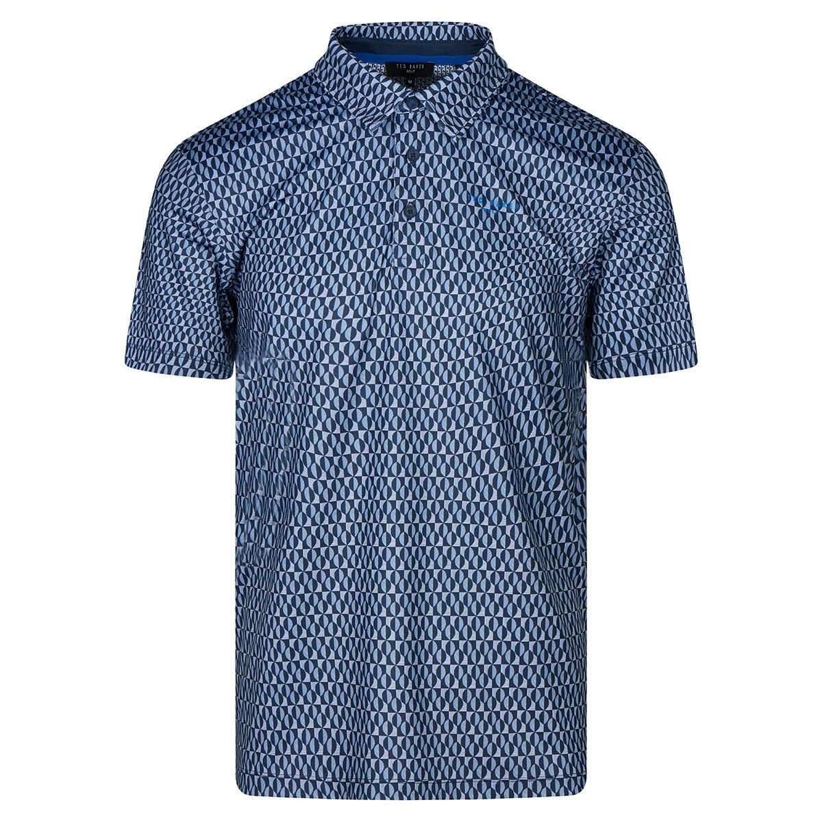 Ted Baker Ted Baker Men's Armourr Geo Print Golf Polo Shirt in Navy