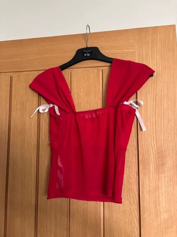 ASOS Design asos design red bow lace top
