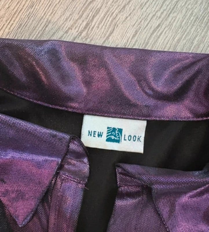 New Look Purple Metallic Shirt Top Size 14