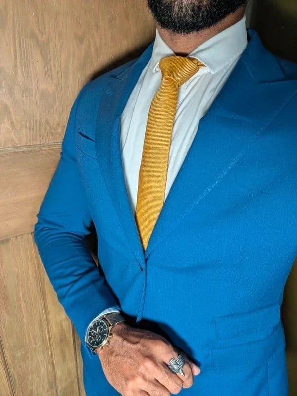 Daniele Alessandrini Electric Blue Slim Fit Suit - 40R/34R