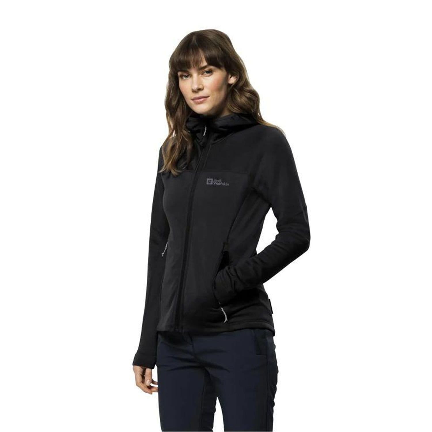 Jack Wolfskin Women's Hirschberg Hooded Jacket in Black