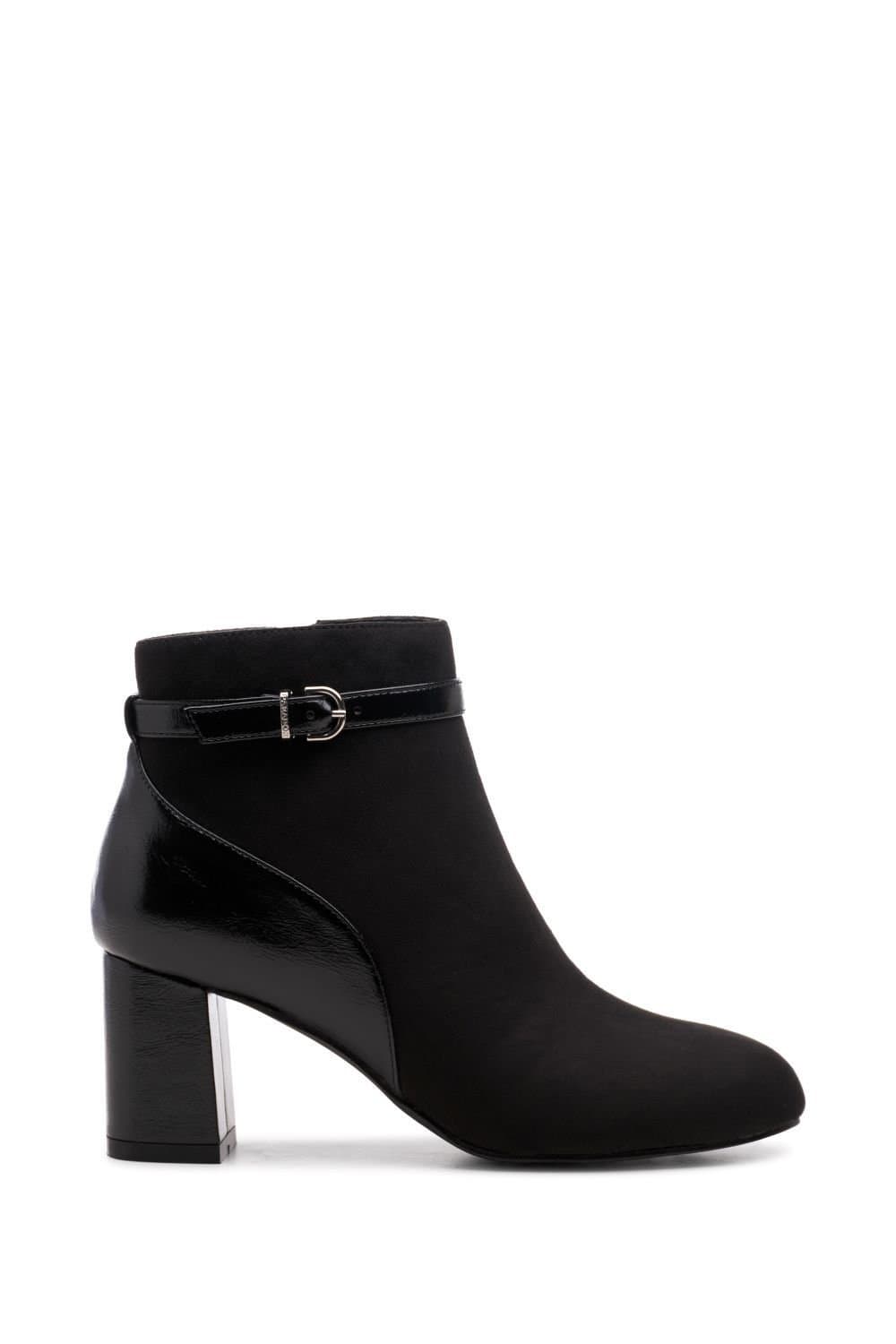 Paradox London Paradox London Women's 'Amara' Micro Suede Mid Block Heel Ankle Boot in Black