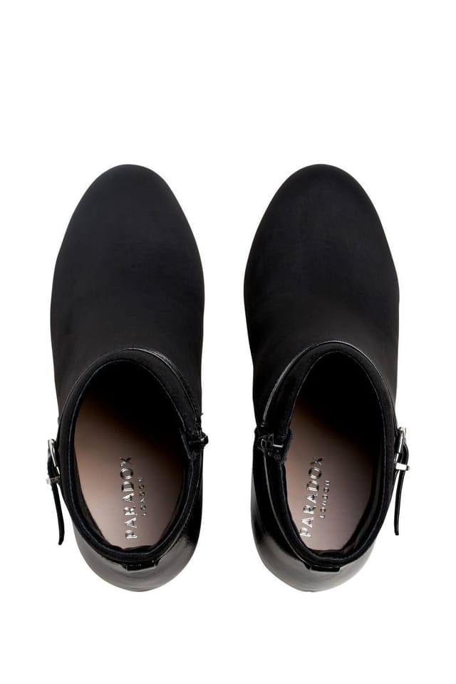Paradox London Paradox London Women's 'Amara' Micro Suede Mid Block Heel Ankle Boot in Black - 3