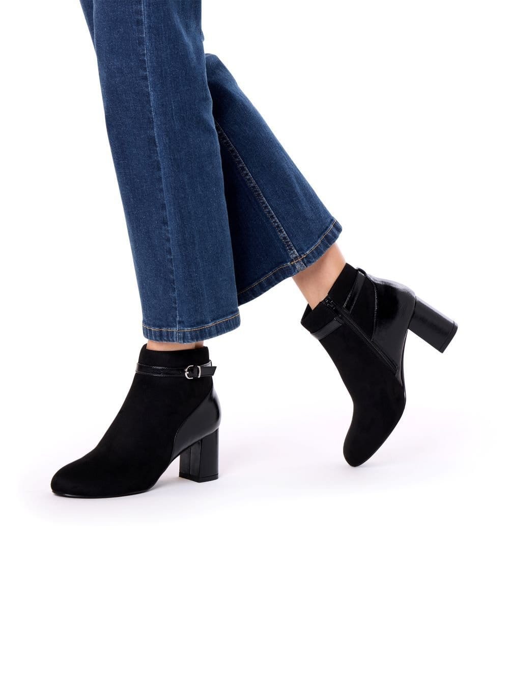 Paradox London Paradox London Women's 'Amara' Micro Suede Mid Block Heel Ankle Boot in Black - 4