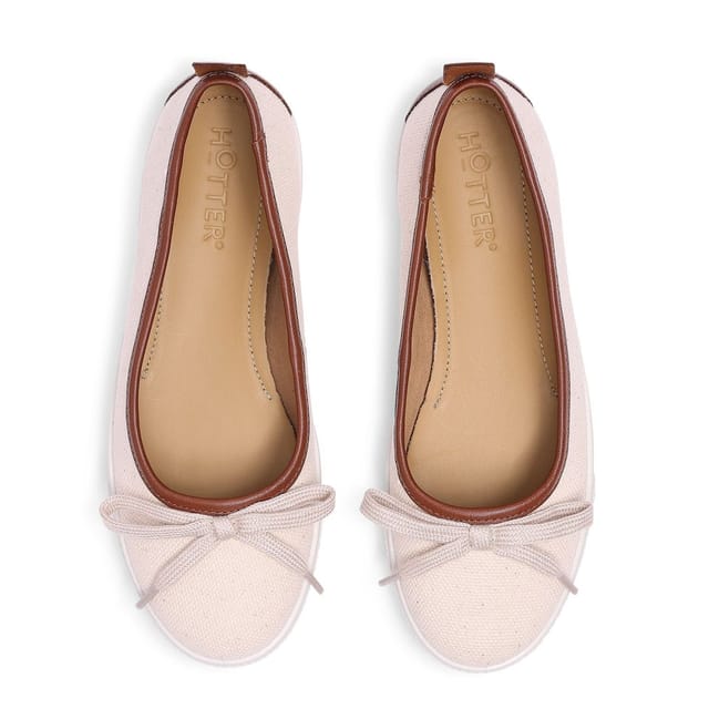 Hotter Hotter Women's 'Willa' Canvas Slip-Ons in Natural - 3