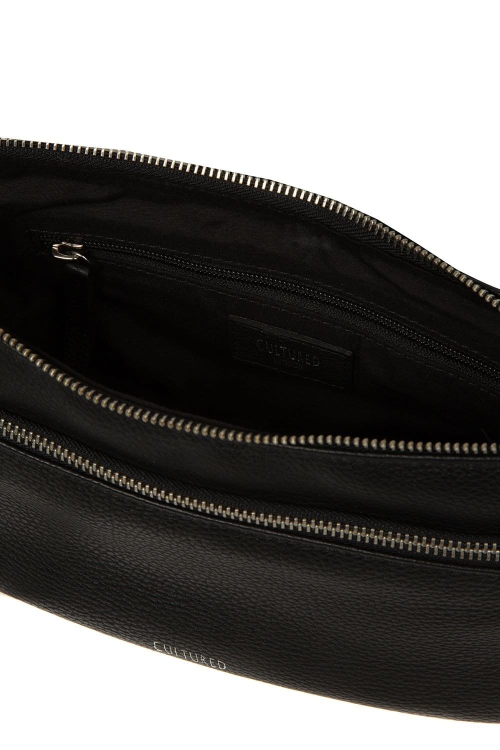 Cultured London Cultured London Women's 'Elowen' Leather Cross Body Bag in Black - 4