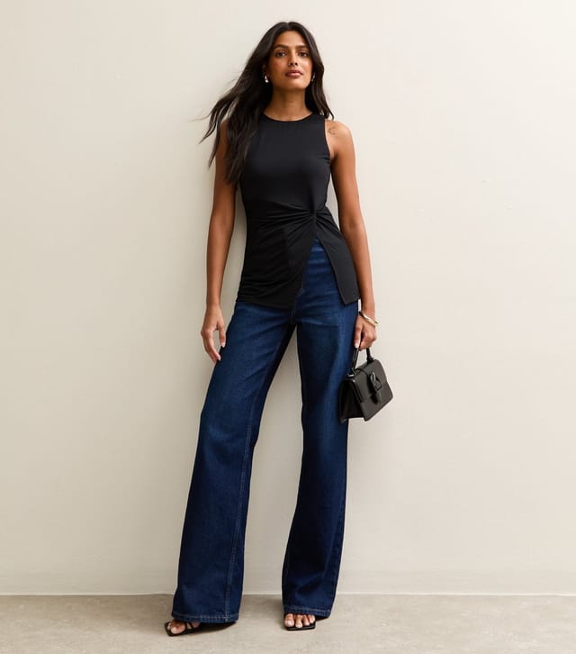 New Look Women's Black Twisted Front Longline Vest New Look - 3