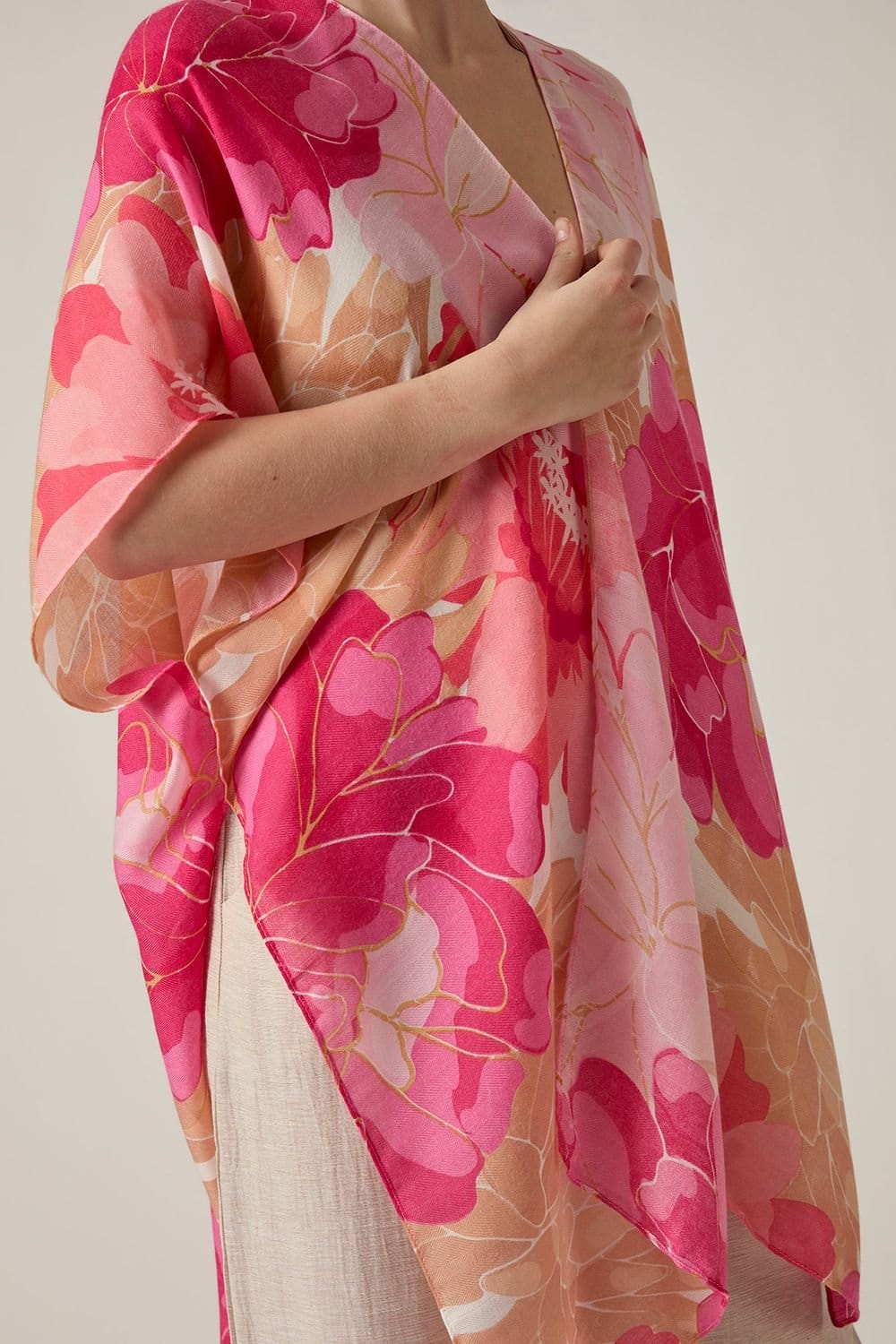 James Lakeland James Lakeland Women's Pink Peony Print Kaftan - 4