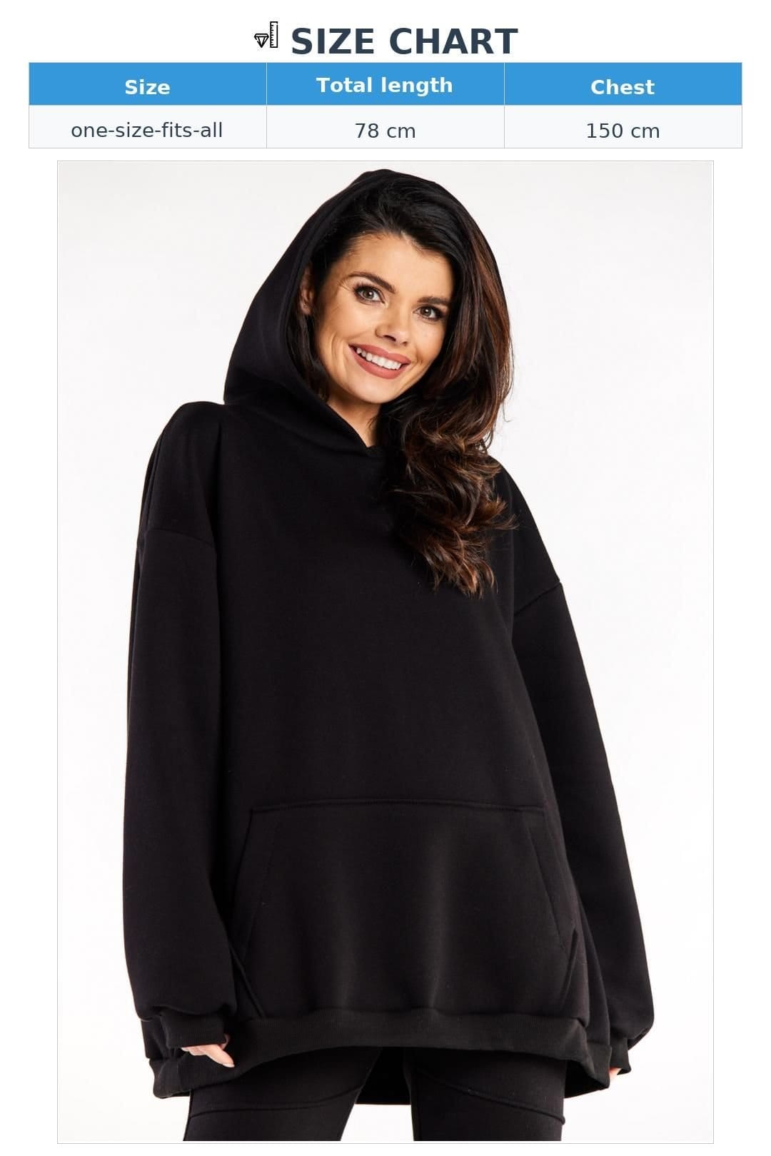 Love Lace Love Lace Women's Oversize Kangaroo Pocket Sweatshirt in Black - 4