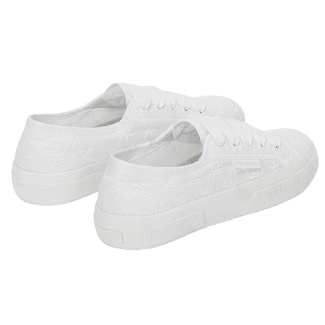 Superga Superga Women's 2750 Sangallo Flower Trainers in White - 2