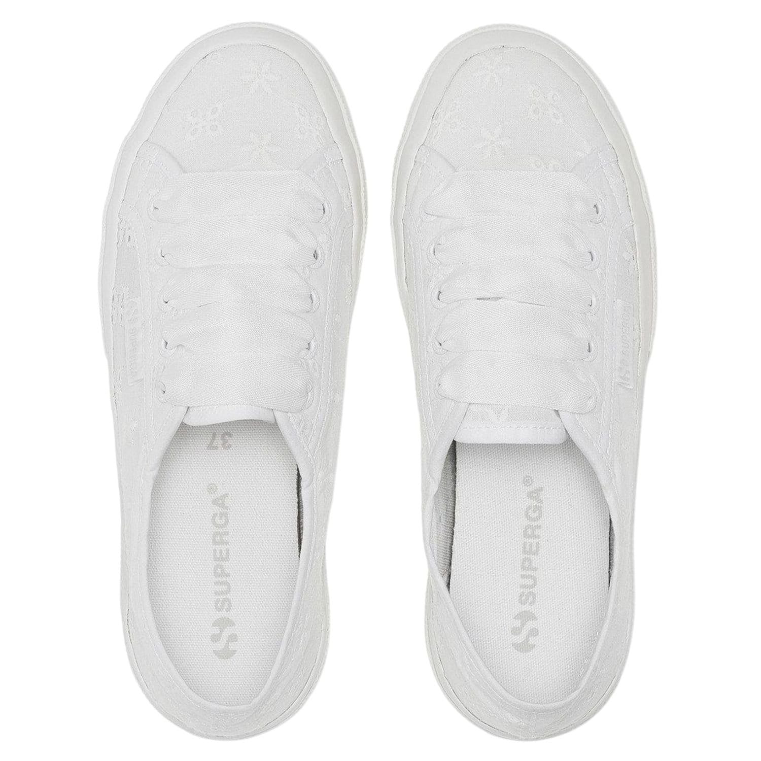 Superga Superga Women's 2750 Sangallo Flower Trainers in White - 4
