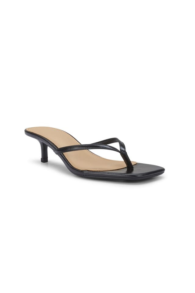 Truffle Collection Truffle Collection Women's Heeled Mules Buckle Polyurethane Kitten Heel Summer Shoes in Black - 3