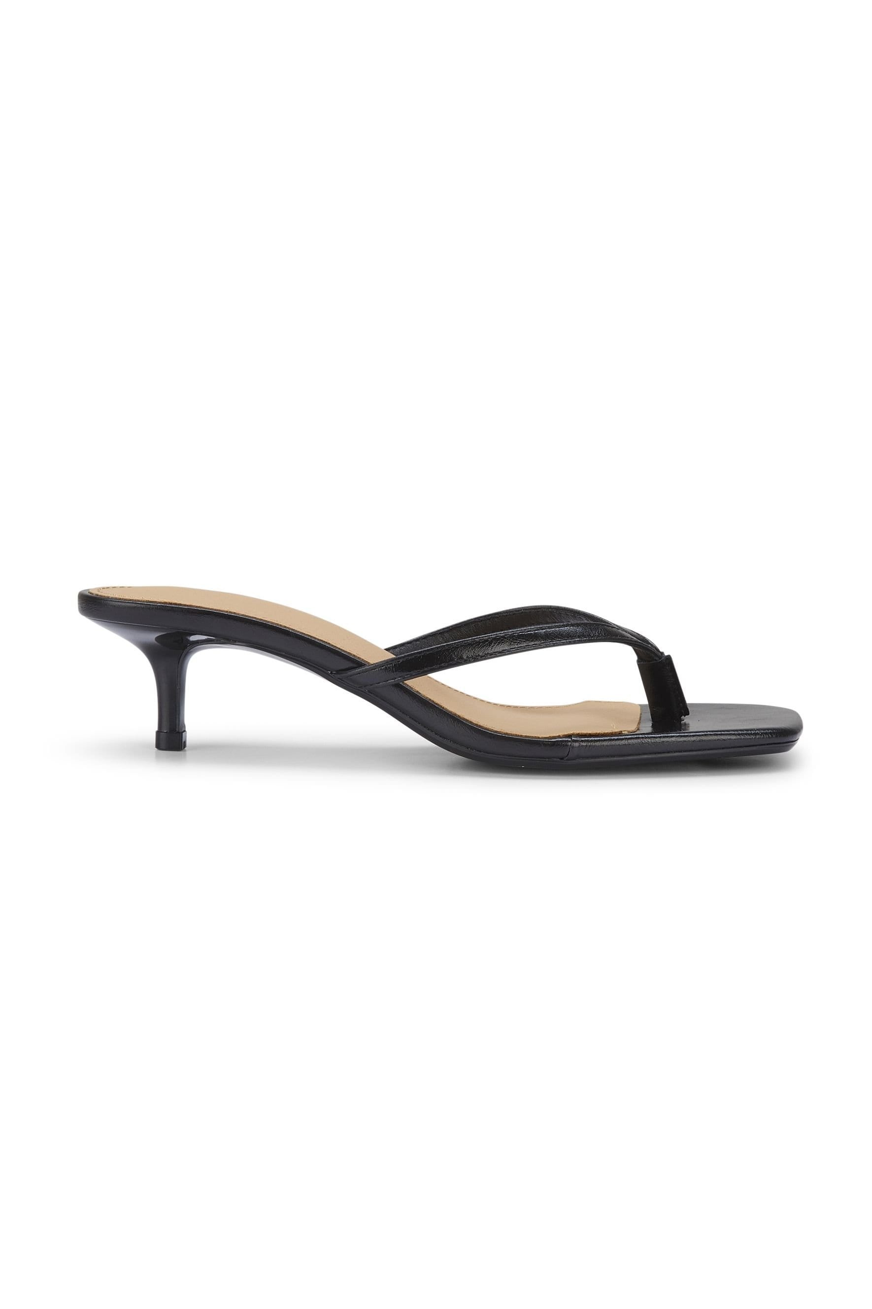 Truffle Collection Truffle Collection Women's Heeled Mules Buckle Polyurethane Kitten Heel Summer Shoes in Black - 4