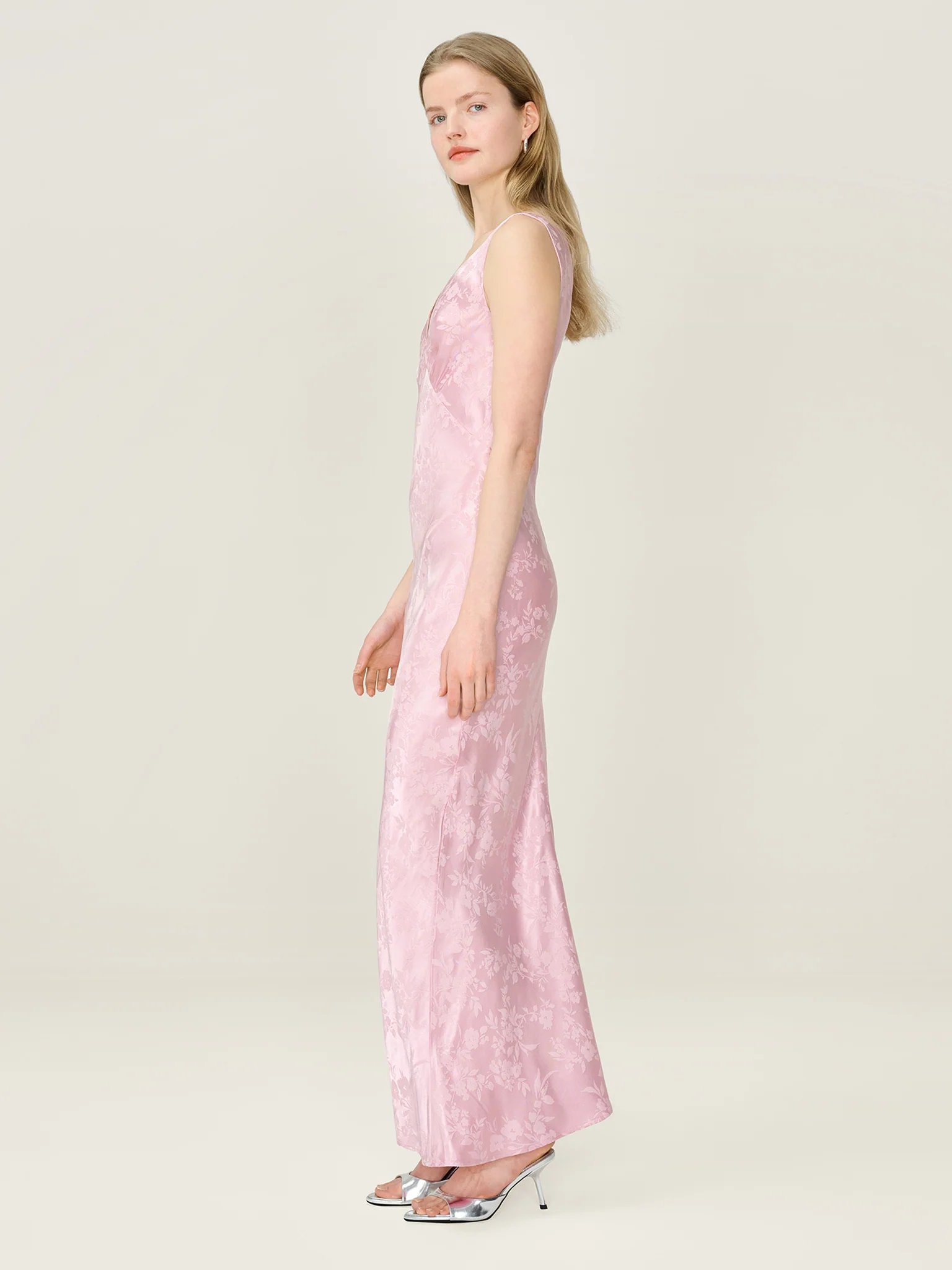 OMNES Iris Jacquard Dress in Bleached Mauve - 2