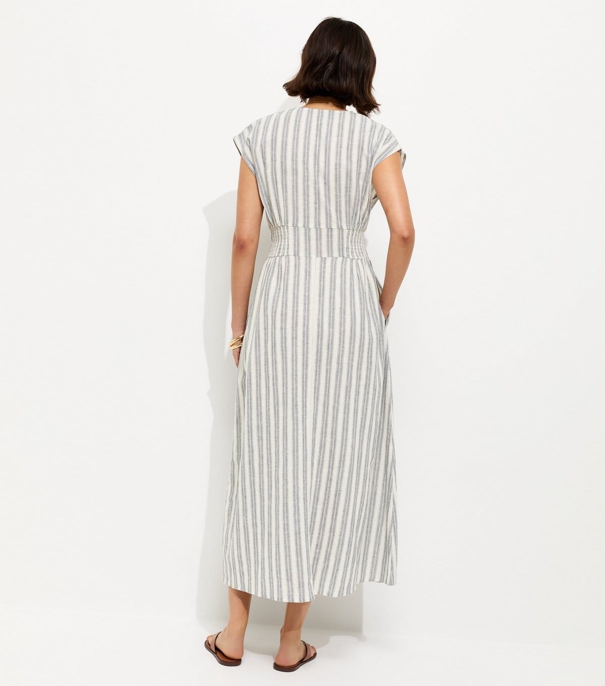 New Look Women's Blue Striped V-Neck Midi Dress New Look - 4