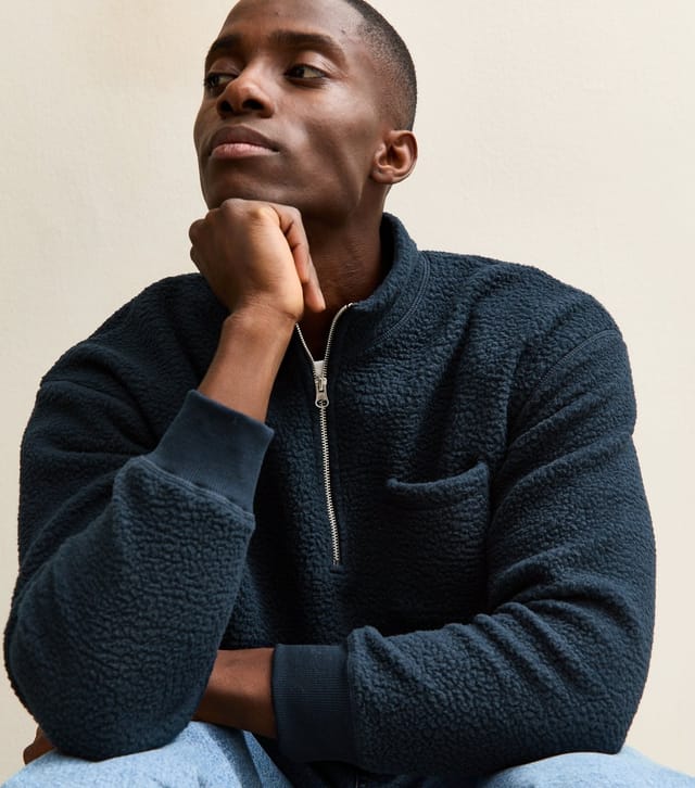 jack & jones Men's Navy High Neck Sweatshirt Jack & Jones New Look - 2