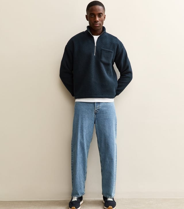 jack & jones Men's Navy High Neck Sweatshirt Jack & Jones New Look - 3