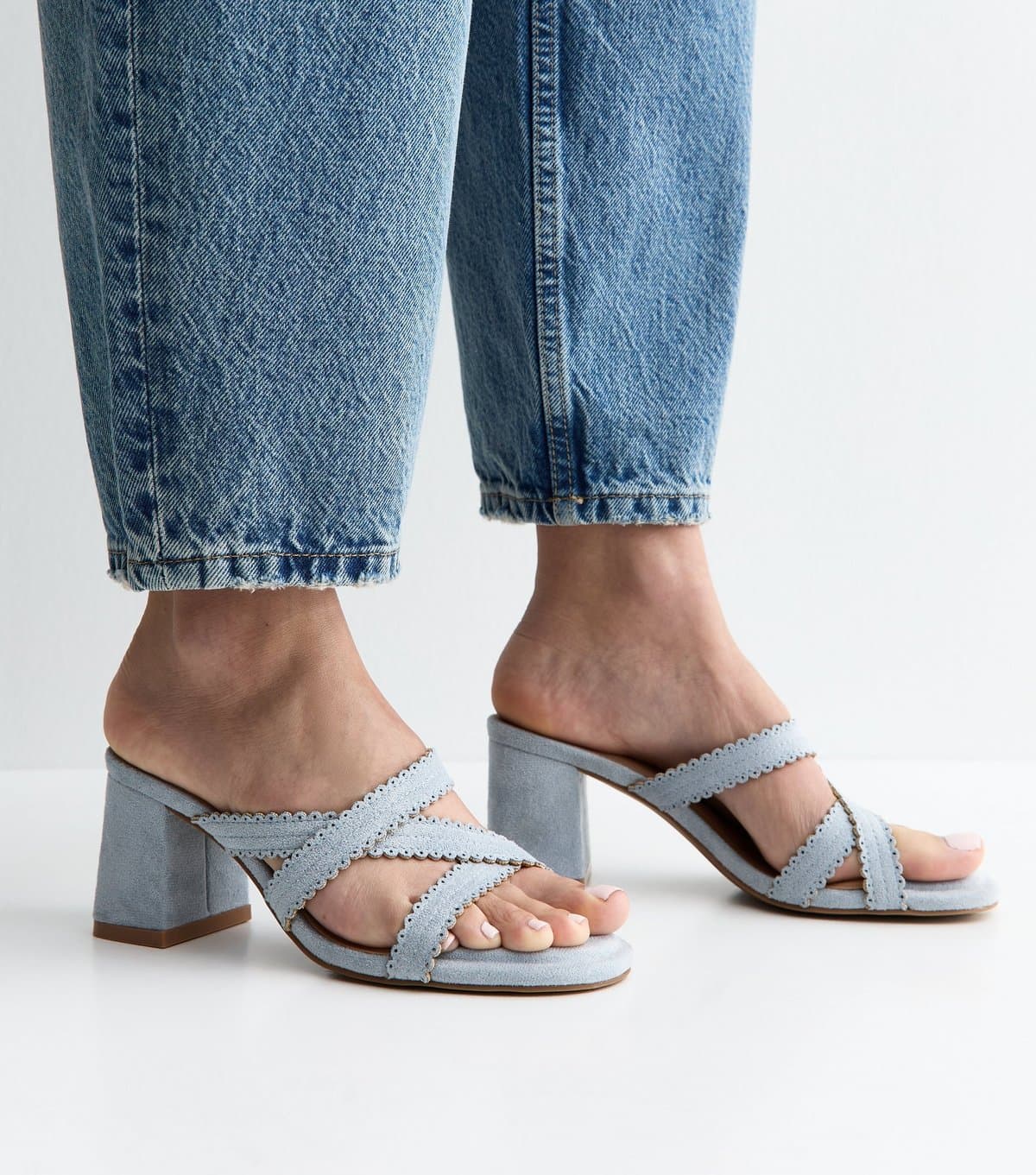 New Look New Look Pale Blue Faux Leather Mules