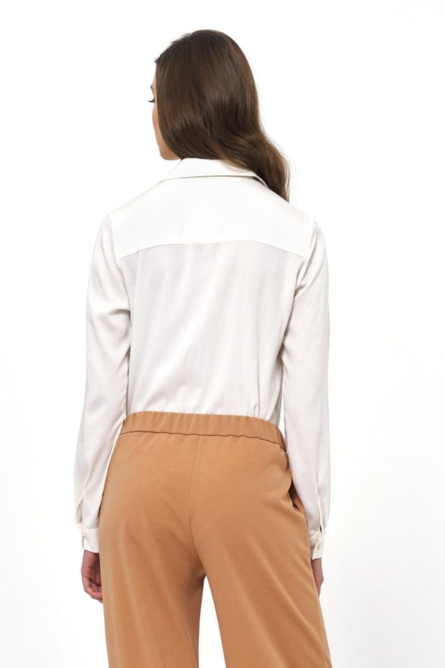 Love Lace Love Lace Women's Long Sleeve Viscose Collared Shirt Style 216352 in White - 3