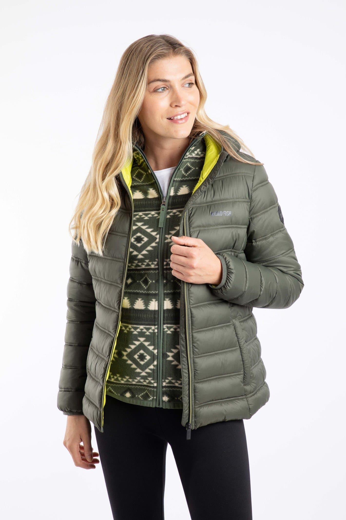 Weird Fish Weird Fish Women's Eshka Lightweight Padded Jacket in Dark Green