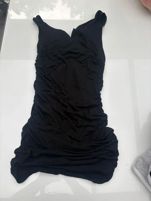 ASOS ASOS Luxe Ruched Black Mini Dress