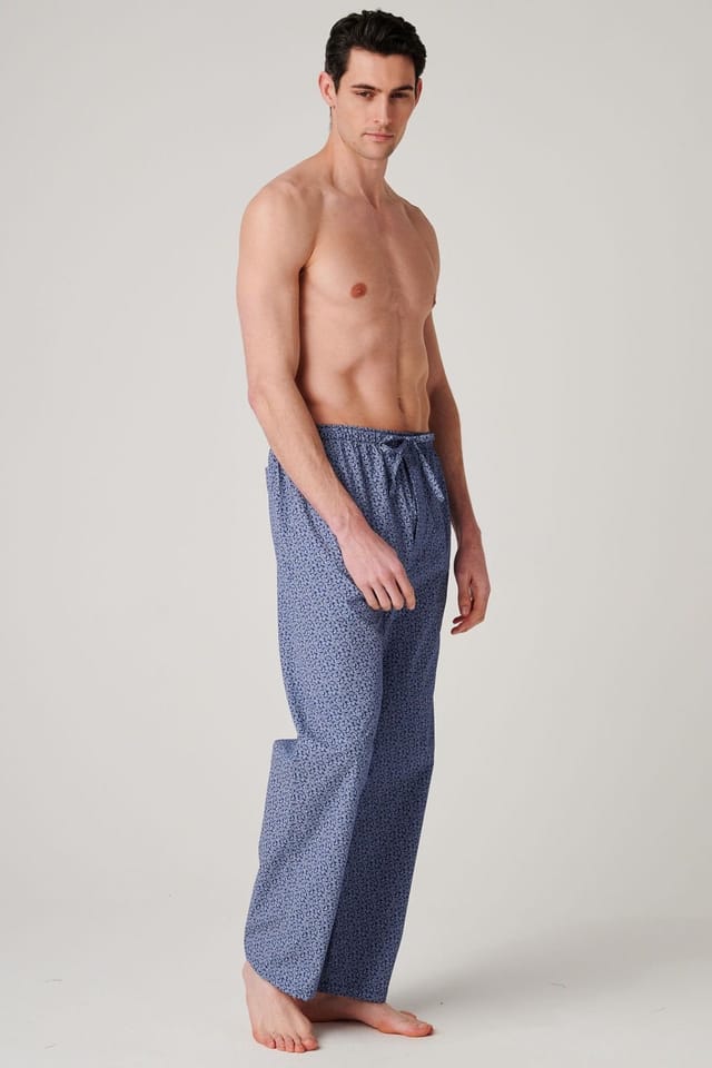 British Boxers British Boxers Men's "Navy Paisley" Crisp Cotton Pyjama Trousers in Dark Navy - 2