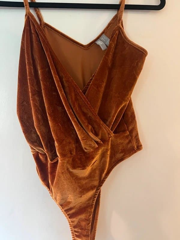 ASOS ASOS orange velvet bodysuit