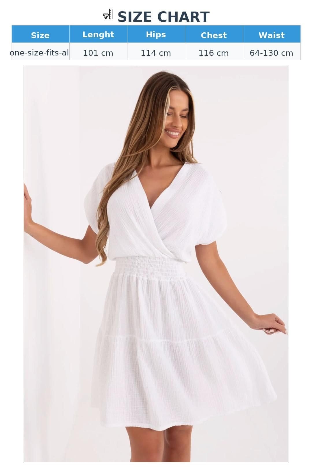 Love Lace Love Lace Women's Cotton Muslin Summer Wrap Day Dress in White - 4