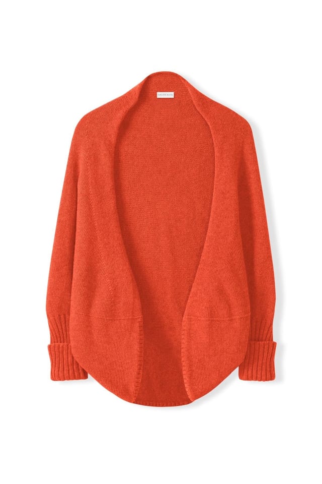 Celtic & Co Celtic & Co Women's Long Sleeve Cocoon Cardigan in Burnt Orange - 2