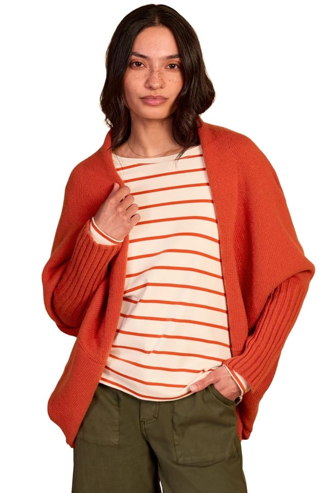 Celtic & Co Celtic & Co Women's Long Sleeve Cocoon Cardigan in Burnt Orange - 3