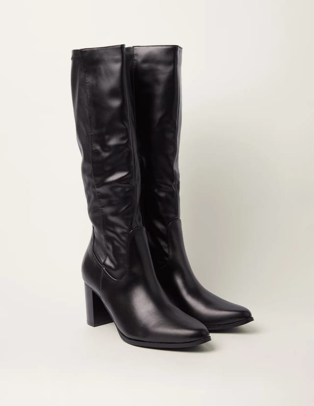 Blue Vanilla Knee High Leather Look Boots - 2