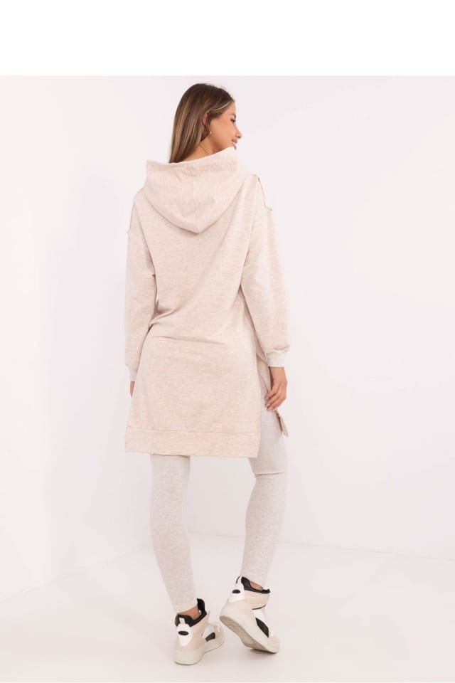 Love Lace Love Lace Women's Cotton Elastane Hoodie & Leggings Set in Beige - 3