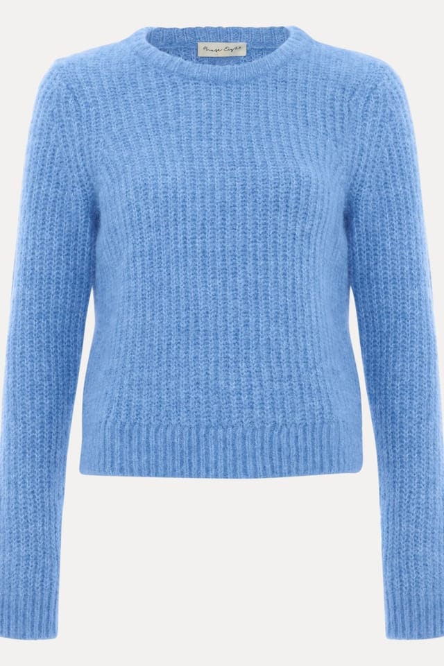 Phase Eight Phase Eight Women's Billie Ribbed Knitted Crew Jumper in Baby Blue - 2