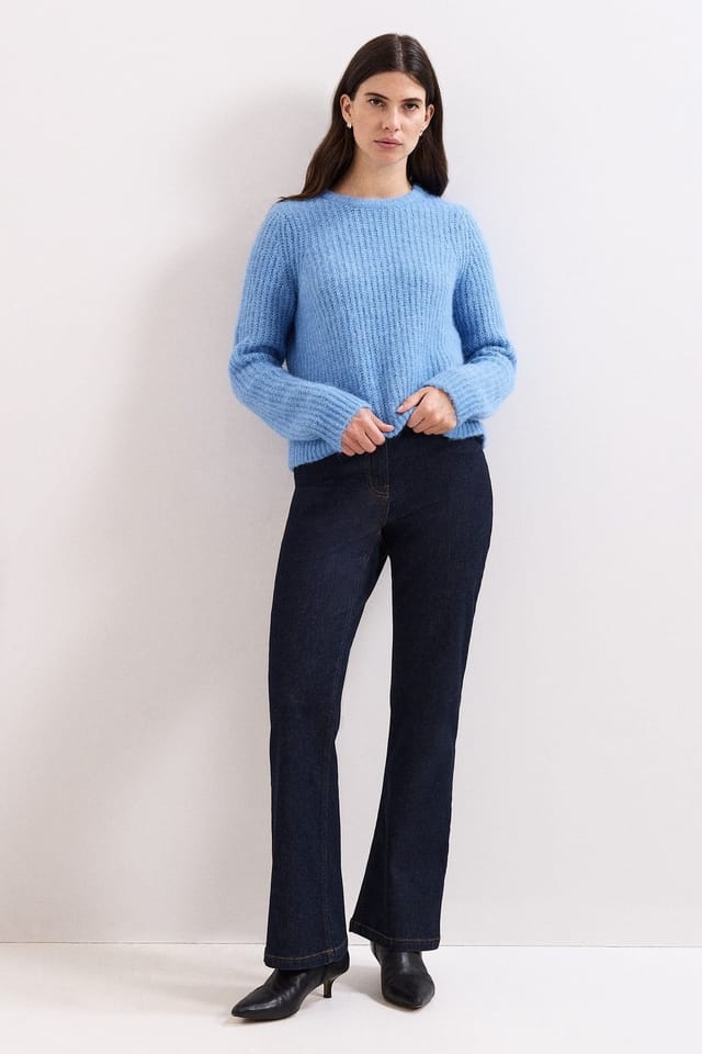 Phase Eight Phase Eight Women's Billie Ribbed Knitted Crew Jumper in Baby Blue - 3