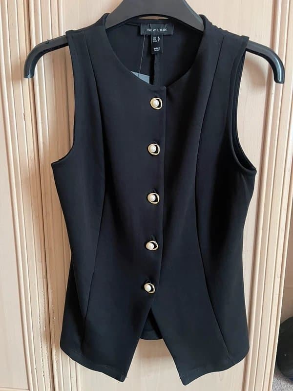 New Look New Look black waist coat top RRP £25
