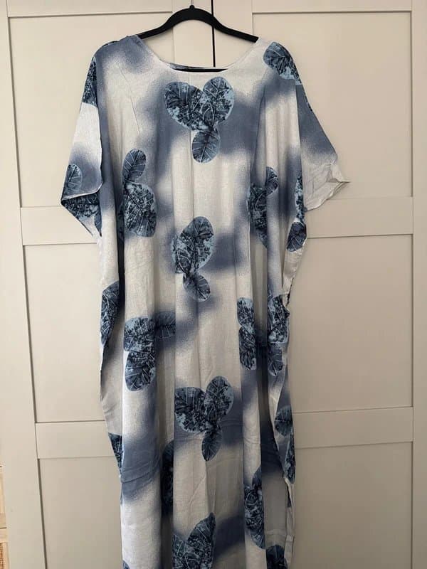 Baati House Blue Abstract Baati Kaftan Maxi Dress