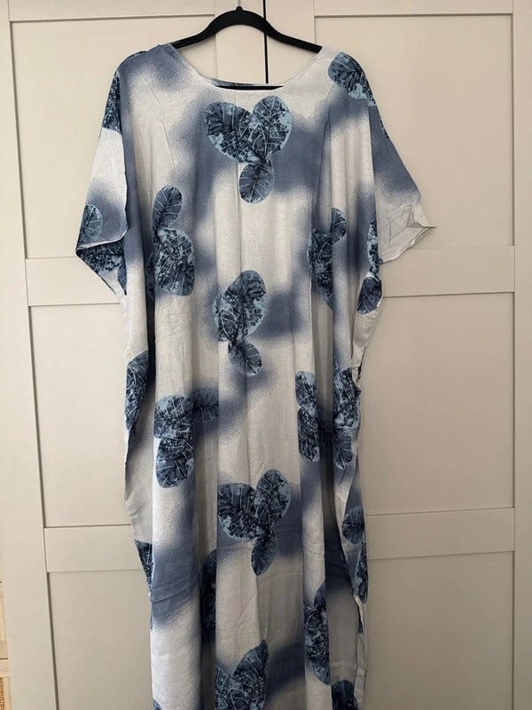 Baati House Blue Abstract Baati Kaftan Maxi Dress - 1