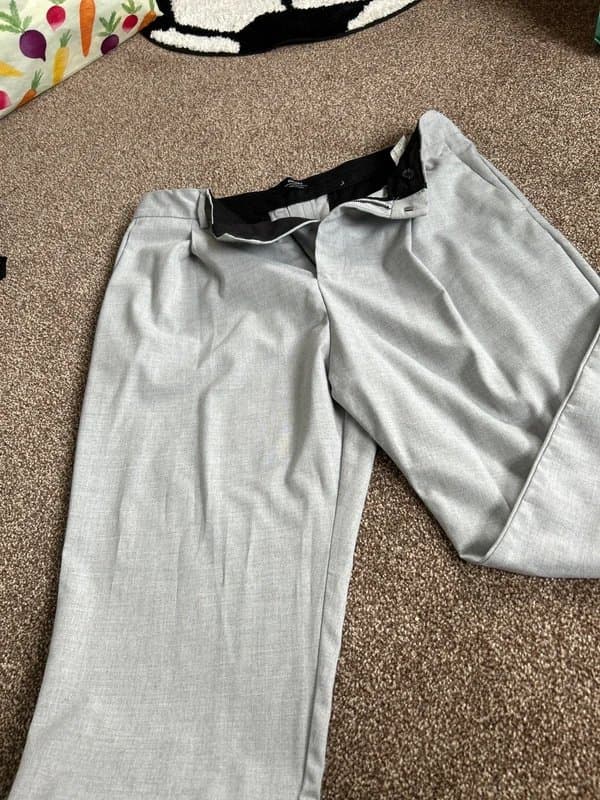 Bershka Grey cropped suit trousers