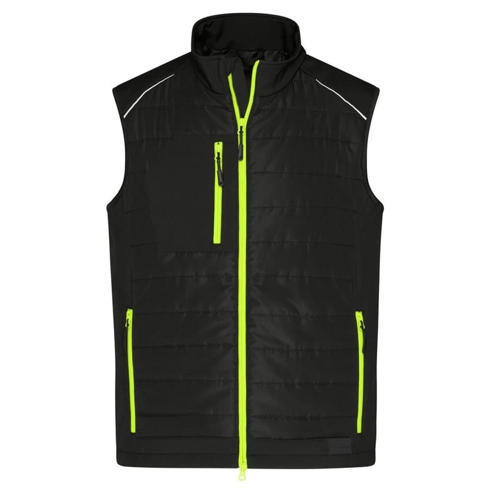 James and Nicholson James and Nicholson Men's Hybrid Gilet in Jet Black