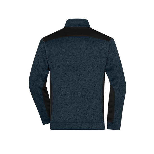 James and Nicholson James and Nicholson Men's Strong Knitted Work Fleece Jacket in Navy - 2