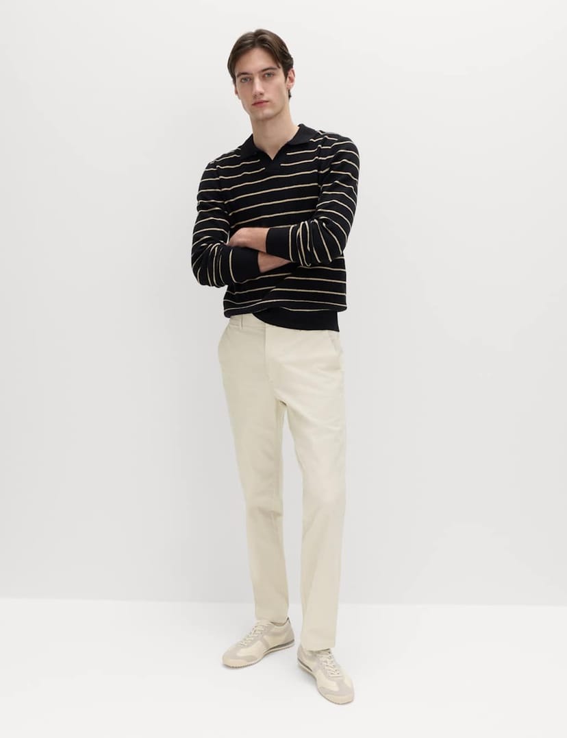 Marks & Spencer M&S Regular Fit Stretch Chinos Ecru - 1