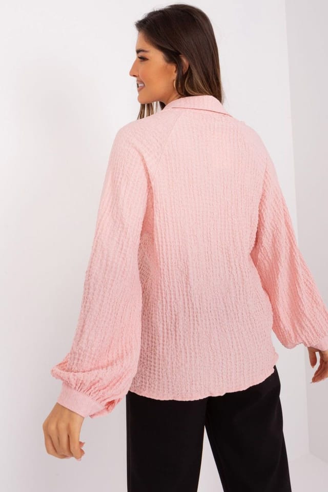 Love Lace Love Lace Women's Variegated Polyester Blouse V Neck in Pink - 2